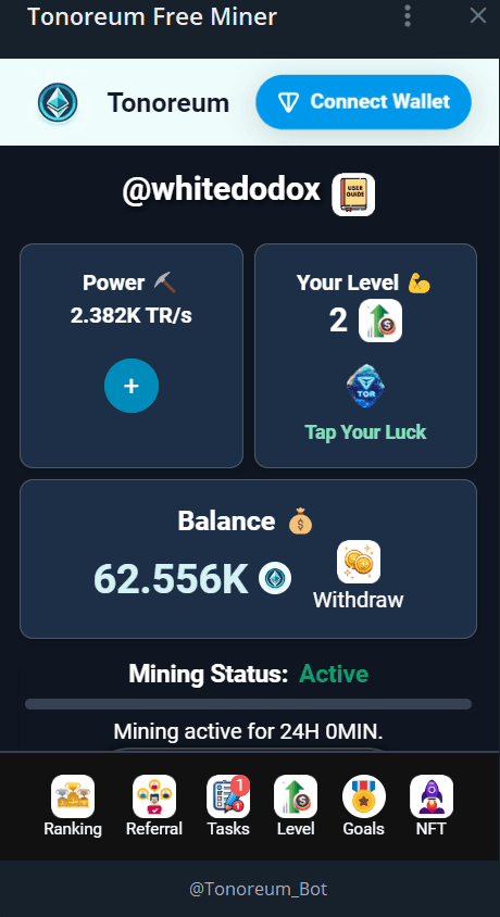 tonoreum mining app